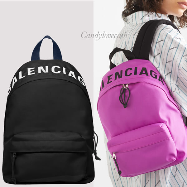 バレンシアガ リュック コピー 刺繍ロゴ入りナイロン素材のバックパック バレンシアガ ウィール S サイズ